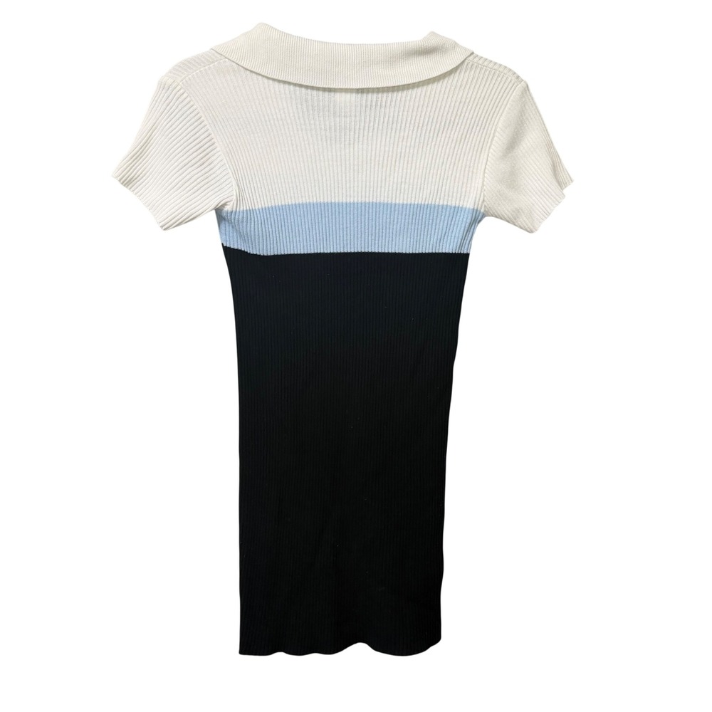 G.A.S.CO. Womens Vintage Y2K Ribbed Knit Colorblock Polo Mini Dress Medium Retro - Picture 2 of 7